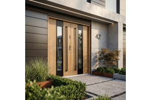 Turners oak steel double doors
