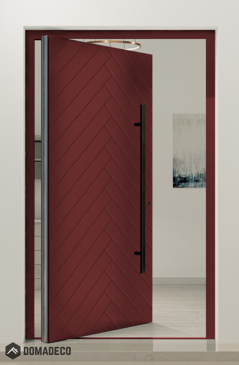 PIVOT V61 - aluminum pivot door exterior Domadeco