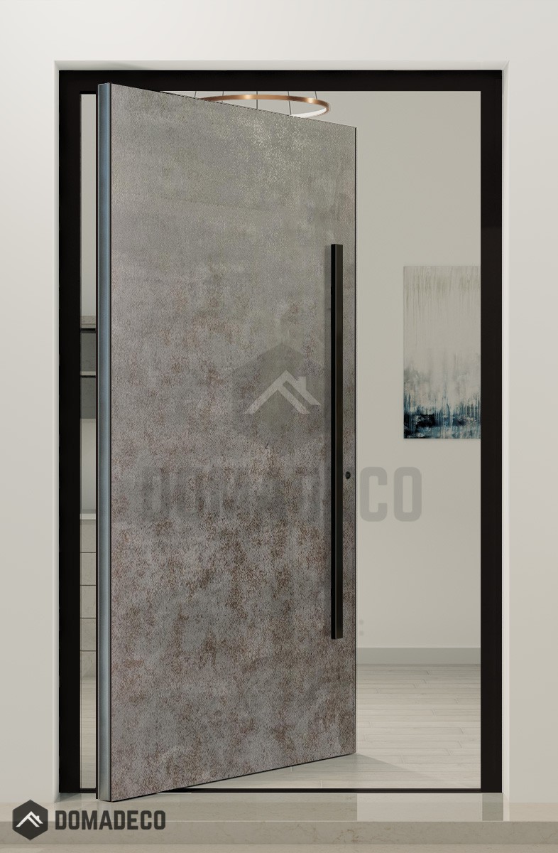 PIVOT V56 - aluminum pivot door covered with sintered quartz Domadeco