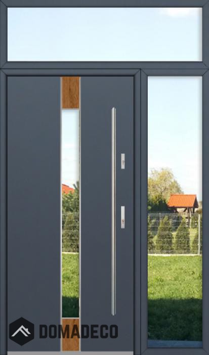 custom configuration - Fargo door with right and top sidelight (view from the outside)