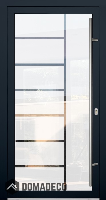 LIM Glass S7 - external aluminum frosted door with transparent decor