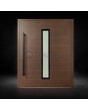 Brown modern pivot front door