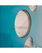 LIM 12E - modern aluminum front door with circles glass