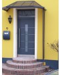 Anthracite aluminum entry door with top glass panel