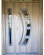 bleached oak stainless steel front door with one side panel