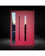 Red aluminum front door with left sidelight 