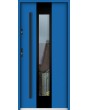 Sta Amerigo noir - stainless steel contemporary door with black frame around glass