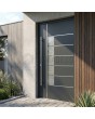 Dark anthracite luxury modern aluminium front door with glass