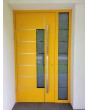 Yellow luxury modern aluminium front door with glass