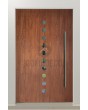 PIVOT Arlekin - aluminum large pivot door with ten small glass
