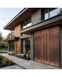 Aluminum double hinged door covered with copper-plated stainless steel sheet