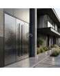 aluminum hinged door covered with gray stainless steel sheet