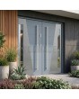 Silver double stainless steel front door