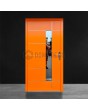 Orange contemporary aluminum front door