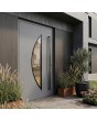 Grey matte finish aluminum door with glass