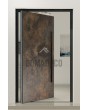 PIVOT Bruno - aluminum pivot door covered with rust sintered quartz