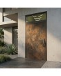 Aluminum front door with top glass panel