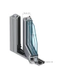 PIVOT G1 - Glass aluminum pivot door with decorative panel