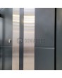 LIM AD10 - aluminum modern hinged front door with silver stripes