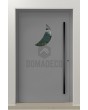 LIM C4 - home aluminum entrance door with a moon-shaped glass