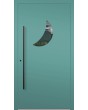 LIM C4 - home aluminum entrance door with a moon-shaped glass
