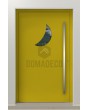 LIM C4 - home aluminum entrance door with a moon-shaped glass