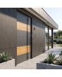  Aluminum front door with wooden decor