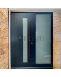 Aluminum anthracite LIM hinged door with right sidelight
