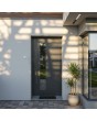 Anthracite customisable aluminum entry door with glass