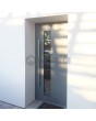 Silver customisable aluminium entry door with glass
