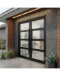 Black double aluminum front door with four glass