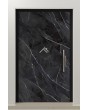PIVOT Calacatta - aluminum pivot door covered with Calacatta Black sintered quartz