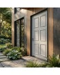 white traditional style aluminum front door