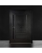classically styled black traditional aluminum door