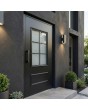 Black glazed traditional aluminum door