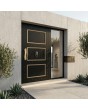 Black traditional style aluminium pivot door