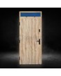 Blanched oak solid security steel entrance door