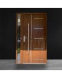 Golden oak modern hurricane impact entry door