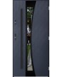 Sta Gemini noir - stainless steel front door with black frame arround glass