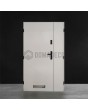 White metal front door with side panel