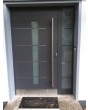 Anthracite aluminum entry door with right glass panel