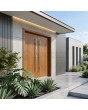 Golden oak double entrance steel doors