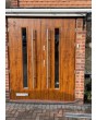 golden oak stainless steel double front door