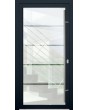 LIM Glass S4 - aluminum frosted front door with four transparent stripe