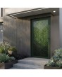 Green high-quality aluminum hinged door with green fusing glass