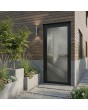 Black aluminum grey hinged door with fusing glass
