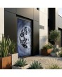 Anthracite aluminum entrance door with fusing glass