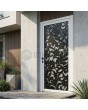 White Glass aluminum door with black decorative panel