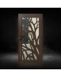 Brown glass entry aluminum door with decorative panel