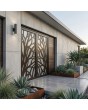 Brown double glass aluminum door with decorative panel